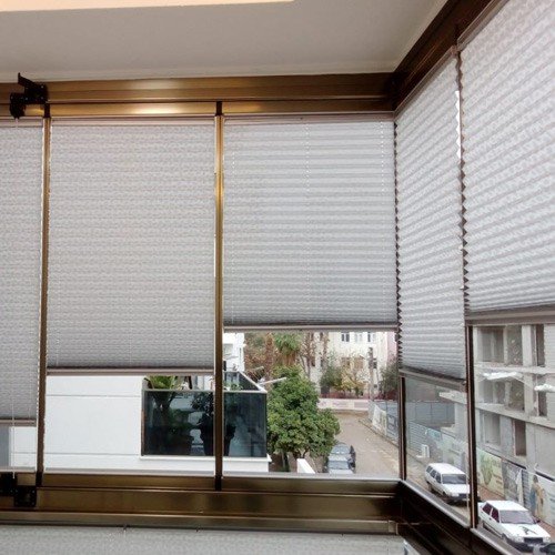 Plise Cam Balkon Perdeler