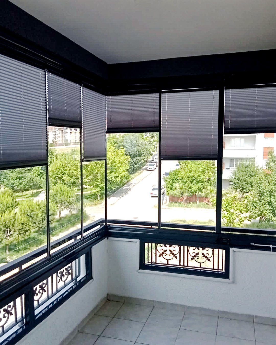 Plise Cam Balkon Perdeler